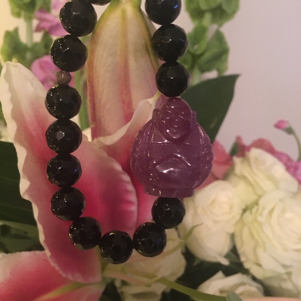 Buddha Bracelet Black & Purple